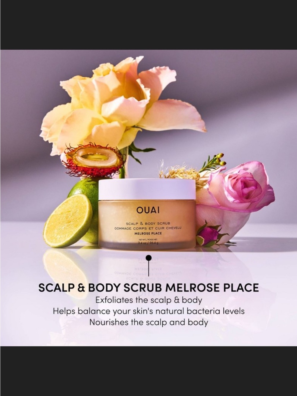 New OUAI Melrose Scalp & Body Scrub Exfoliates Nourishes safe for all skin types